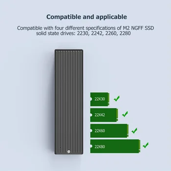 ORICO Tipas-C 2 M. NVME SSD Talpyklos USB 3.1 10Gbps/5Gbps Kietojo Disko Dėžutė Atveju Caddy Paramos 2230 2242 2260 2280