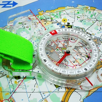 Orientavimosi nykščio kompasas elito konkurencijos orientuotis pagal kompasą, žemėlapį valdovas lauko alpinizmo krypties kelionės