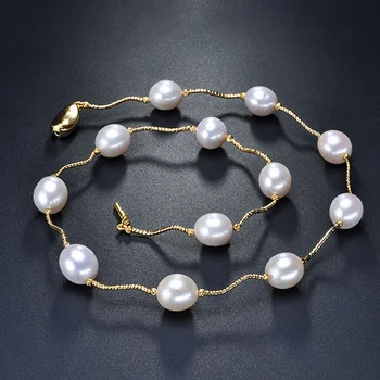 Originali pavasario ir vasaros Mados dizaino Big 8-9 Natūralių perlų Vėrinį Mados perlų papuošalai moterims