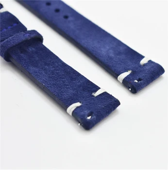 Originali Verstos Odos Vintage Dirželiai rankų darbo Riešo 18mm 20mm 22mm 24mm Žiūrėti Reikmenys Aukštos Kokybės Mėlyna Watchbands