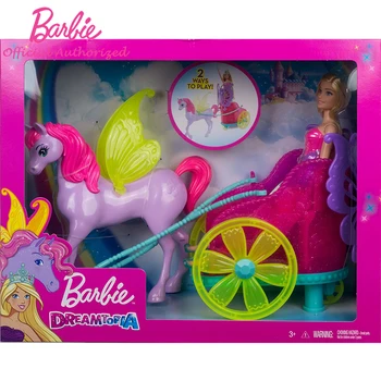 Originalias Barbie Princess Lėlių Dreamtopia Žaislai Mergaitėms Mados Bonecas Barbie Lėlės su Fantazija Žirgų ir kovos vežimų Priedai