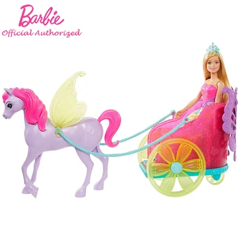 Originalias Barbie Princess Lėlių Dreamtopia Žaislai Mergaitėms Mados Bonecas Barbie Lėlės su Fantazija Žirgų ir kovos vežimų Priedai