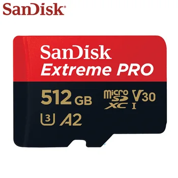 Originalios SanDisk Extreme Pro 128GB 256 GB Micro SD Flash Card 400GB 512 GB A2 U3 V30 SDXC Atminties Kortelė Max 170MB/s 4K Drone