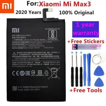 Originalią Bateriją Už Xiaomi Mi Max3 Max 3 BM51 Originali Telefono Baterija 5500mAh+Nemokamus Įrankius+Nemokamas Lipdukai