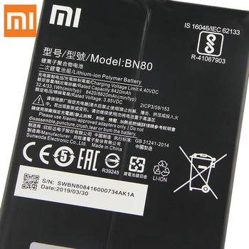 Originalią Bateriją Už Xiaomi Pad4 Plus Tabletės 4 Pad4 Plius BN80 Originali Telefono Baterija 8620mAh