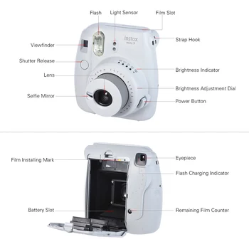 Originalus Fujifilm Instax Mini 9 Momentinių Nuotraukų Fotoaparatą + 70 lapas Fuji Instax Mini 8 Baltos spalvos Plėvelė+Arti Objektyvo Nemokamas pristatymas