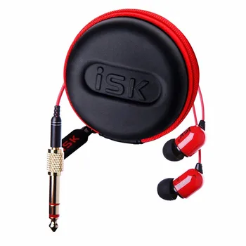 Originalus ISK SEM6 Raudona Ausinių Aukštos kokybės Profesionalus In-ear Stebėti HIFI ausines 3,5 MM+6,3 MM stereo bass už DJ Studio