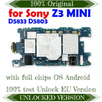 Originalus Sony Xperia Z3 MINI D5833 D5803 Plokštė Atrakinta Originalus Sony Xperia Z3 MINI Mainboard su Žetonų