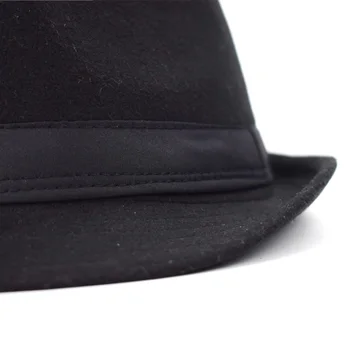 Originalus, Unisex Struktūrinio Vilnos Fedora Skrybėlę Fedora skrybėlės vyrų Džiazo fedora fetrinė skrybėlė galvos Anglija Stiliaus Kalėdų Dovana Trilby