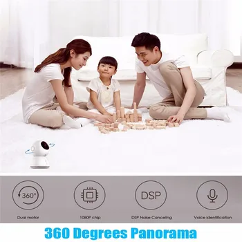 Originalus Xiaomi MiJia 1080P VAIZDO Kamera 360 Laipsnių Namų Panoraminis WiFi Kamera Judesio Aptikimo Naktinio Matymo infraraudonųjų SPINDULIŲ filtras 4X Zoom