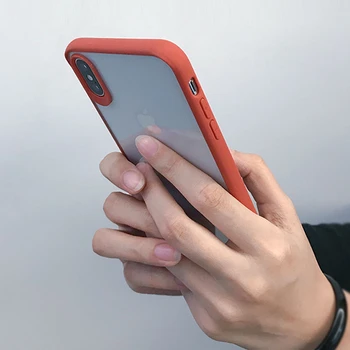 Originalus Xiaomi Phone Case For iPhone X XR XS Max 8 7 Plius Skaidrios TPU PC Korpuso Krepšys, atsparus smūgiams Spalvinga Kadrą Galinį Dangtelį