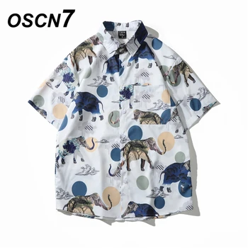 OSCN7 Atsitiktinis Atspausdintas Trumpas Rankovės Marškinėliai Vyrams Gatvės 2021 Havajai Paplūdimio Negabaritinių Moterų Mados Harujuku Marškinėliai Vyrams 3130
