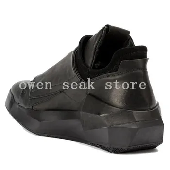 Owen Seak Naujas Vyrų Laisvalaikio Bateliai Natūralios Odos Aukštis Didėja Prabangių Instruktorių Sneaker Pagrindinio Batai Butai Autumu Juodi Batai