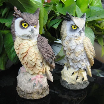 Owl Modeliavimas Realus Puošmena Dirbtinių Paukščių Scarer Masalui Atstumiantis Kenkėjų Kontrolės Netikrą Varna Dervos Amatų Sodo