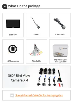 Ownice 6Core Android 7.1 2DIN 360 Panorama Automobilių Radijo DVD Grotuvas GPS Navi 