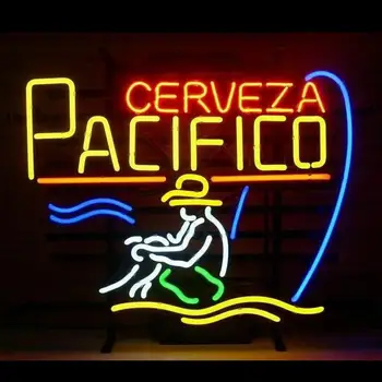 Pagal Užsakymą Pagaminti Cerveza Pacifico Stiklo Neoninės Šviesos Ženklas, Alaus Baras