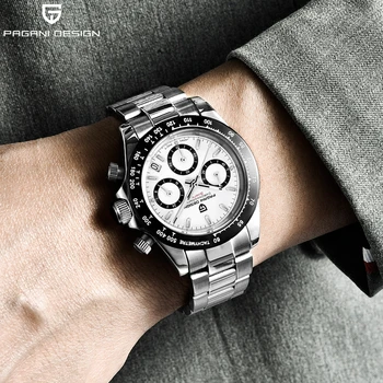 PAGANI DIZAINO 2020 Naujas Vyrų Laikrodžiai Sporto Kvarco Žiūrėti Vyrų Plieno, atsparus Vandeniui Vyrų Laikrodis Mados Chronograph Relogio Masculino