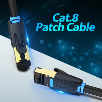 Paj Cat8 Ethernet Kabelis, SFTP 40Gbps Super Greitis RJ45 Tinklo Kabelis Aukso spalvos Jungtis Maršrutizatorius, Modemas CAT8 Lan Kabelį NAUJAS