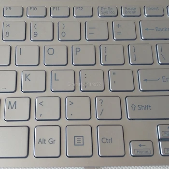 Pakeisti klaviatūras klaviatūra su foniniu Apšvietimu SVF14 SONY Vaio SVF14N JAV lietuvių sidabro su rėmu KB Varžtas 14926402USX AEFI2R000203