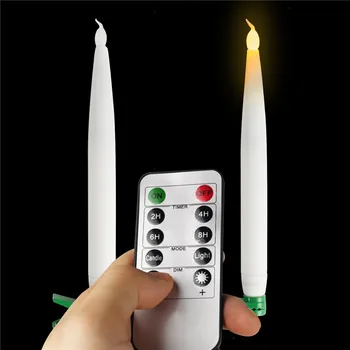 Pakuotėje 6 tolimų Ar ne Nuotolinio 7.5 colių LED Siaurėjantys Žvakės,Flameless Baterija Kalėdų LED Žvakės Su Laikmačiu ir Klipai medis