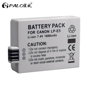 Palo 1-4pcs lp-e5 LP E5 fotoaparato baterija+LPE5 baterija LCD dvigubas lizdas, usb kroviklis skirtas Canon EOS 450D 500D 1000D Kiss X3 F Xsi fotoaparatas