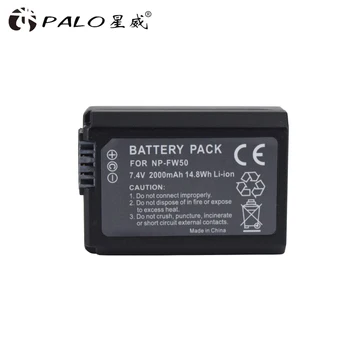 PALO 2vnt 2000mAh NP FW50 + USB intelligent LCD NP-FW50 vaizdo Kameros Kroviklis Baterijai Sony Alpha a6500 a6300 a6000 a5000 a3000
