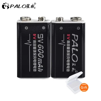 PALO 600mAh baterija 9V baterijos 6f22 6F22X 6LR61 9V Ličio jonų Baterija Radijo,vaizdo Kameros,Žaislai ir t.t