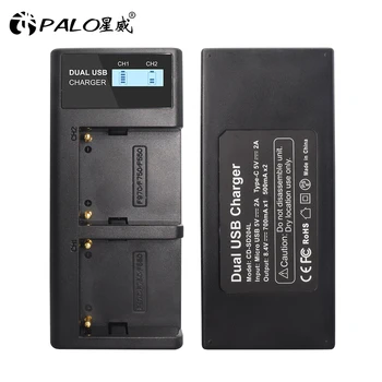 PALO NP-F970 NP-F960 Baterija, Įkroviklis, LCD Dvigubas Kroviklis Sony NP F970 F960 F550 F570 fotoaparato baterijos