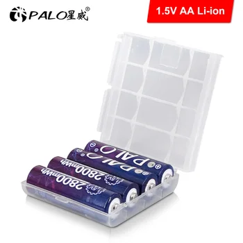 PALO originalią įkraunamą 1,5 V AA li-ion baterija 2800mWh+1.5 V įkraunamos AAA baterijos ličio baterijos 900mWh su įkroviklio