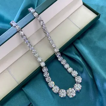 PANSYSEN Klasikinis 925 Sterlingas Sidabro Sukurta Moissanite Deimantų Karoliai Pakabukas Moterų Vestuvių Kokteilis Fine Jewelry
