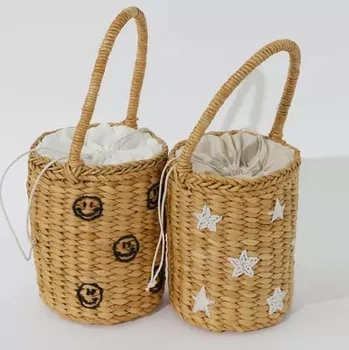 Paplūdimio krepšys vasaros naują peties Japonija ir Pietų Korėja šiaudų krepšys, rankinė, krepšys moteriška rankinė ponios mažų šviežių