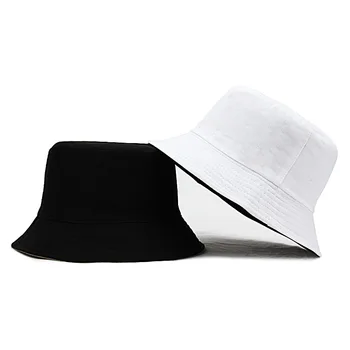 Paprasta dvipusis Kibirą Skrybėlės Unisex Baseino Bžūp Kietas Saulės, Skrybėlę, Moteris, Lauko Žvejys Skrybėlę Vyrų Atsitiktinis Gorra Bob Panama Skydelis