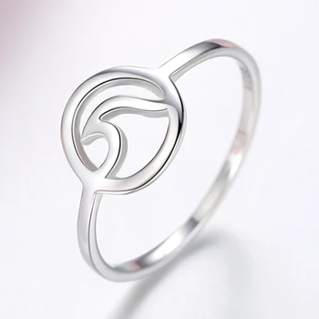 Paprastas Naujas Autentiškas 925 Sterlingas Sidabro Piršto Žiedai Moterų Mados Banga Sužadėtuvių Žiedą Vestuvių Papuošalai anillos mujer