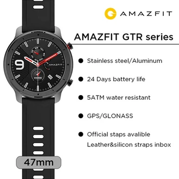 Pasaulinė Versija Amazfit VTR 42mm 47mm Huami Smart Žiūrėti Vandeniui 5ATM 24 Dienų Baterija GPS Muzikos Valdymo Parama, Skirta 