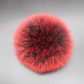 PASIDARYK pats 14cm didelis Fox Fur pompoms Pūkuotas Kailio kamuoliukus megzti skrybėlę bžūp žiemos beanies keychain ir šalikai tikro kailio pp pp