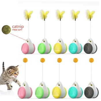 Patalpų Automatinė Funny Cat Plunksnų Žaislas 180°Besisukantis Interaktyvi Katė Ball Žaislas Kačiukas Žaislas Funny Cat Prekių Nėra Elektros Reikia