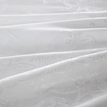 Patalynės komplektas namų tekstilės Prabangus Baltas Žakardo Satino antklode padengti rinkinys, karalius ir karalienė 4pc Šilkas/Medvilnė, patalyne, patalynės Užvalkalai