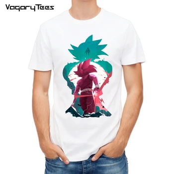 Patogus trumpomis Rankovėmis Goku Vs Frieza/Gohan Vs Ląstelių Viršūnes Anime Griauti Anime Z Prisikėlimo Freeza Suaugusiųjų Vyrų T-Shirt