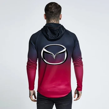 Pavasarį, Rudenį Užtrauktuku Striukė Hoodies Mazda automobilių Spausdinimo logotipas Gradientas drabužių, Vilnos ilgomis Rankovėmis Hoodie Vyrų, moterų Palaidinukė hoody