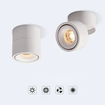 Paviršinės Montuotės Įterptųjų COB LED Šviestuvai 8W 10W 12W 15W 360 laipsnių sukimosi LED Lubų šviestuvas Spot Light Downlight AC85-265V