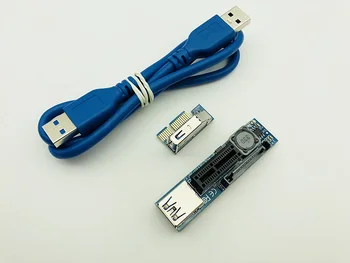 PCI-E Extender PCI-E 1X prie 1X Stove USB 3.0 Kabelis SATA Maitinimo, Dirbantis Plokštė PCI-E x1 Lizdą Bitcoin Miner Antminer Kasyba
