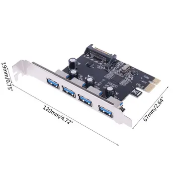 PCI-E, PCI-E, PCI Express USB 3.0 PER Lustas SATA Sąsaja 4 Port Adapteris Keitiklis Kortelė, skirta 