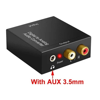 Pelninga 3.5 mm Jack Bendraašius Optinio Skaitmeninio į Analoginį Audio AUX RCA L/R Konverteris SPDIF Skaitmeninis Garso Dekoderis, Stiprintuvas