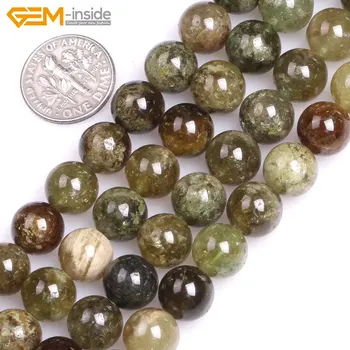 Perlas-viduje 4-12mm Gamtos Turo Žalia Tsavorite Brangakmenių Karoliukai Papuošalai Padaryti Apyrankę, Vėrinį 15