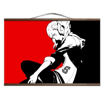 Persona 5 Klasikinis Anime Video Žaidimas, Komiksų, Animacinių filmų Personažas Plakatas Drobės Namų Kambario Sienos Spausdinimo Dekoro su medžio masyvo kabinti