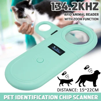 Pet ID Reader ISO11784/5 Gyvūnų Chip Skaitmeninio Skaitytuvo 134.2 kh USB Nešiojamą Mikroschema Skeneris+Zoom Saugojimo Funkciją Katė Šuo