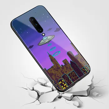 Pikselių estetinės indie meno dekoracijos telefono dėklas grūdinto stiklo dangtis TPU minkšto silikono sklandžiai coque shell oneplus 6 6t 7 pro