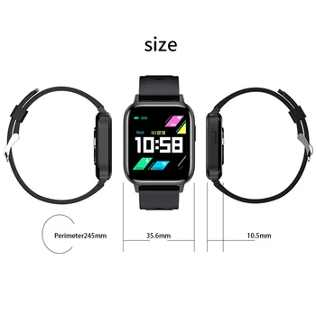 Pilnas Touch Smart Žiūrėti Kūno Temperatūra Smartwatch Ip68 Vandeniui Širdies ritmo Monitorius 