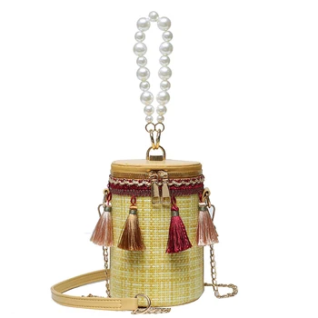 Piniginės ir rankinės Mados turas kibirą pakraštyje dizaino moterų Pearl rankoje krepšys crossbody krepšiai moterų sac a main