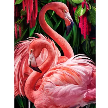 Pink Flamingo 5D Diamond Tapyba Visą Gręžimo Aikštėje Gyvūnų Deimantas, kalnų krištolas Siuvinėjimo Nuotrauką Diamond Mozaikos Namų Dekoro Dovana